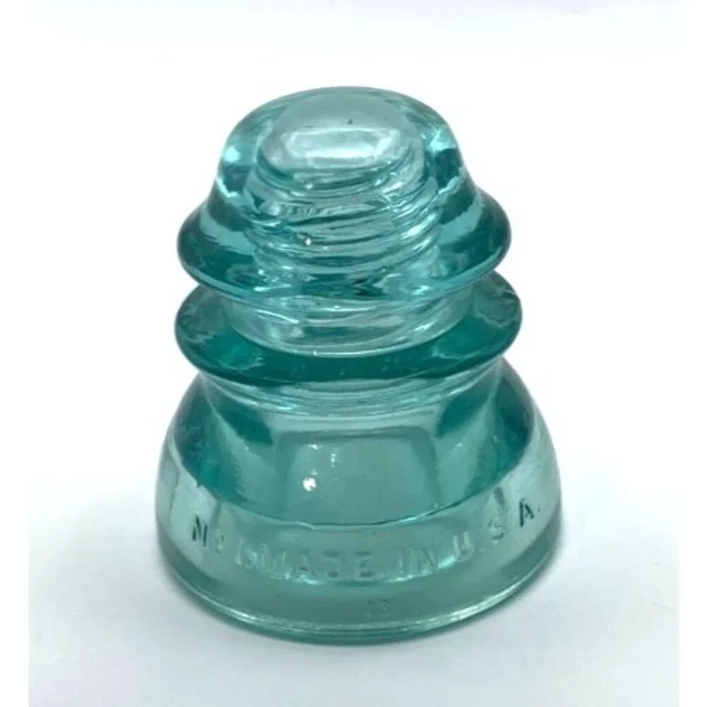 Whitall Tatum Co No. 1 Aqua Glass Telegraph Telephone Insulator #13 CD 113 USA